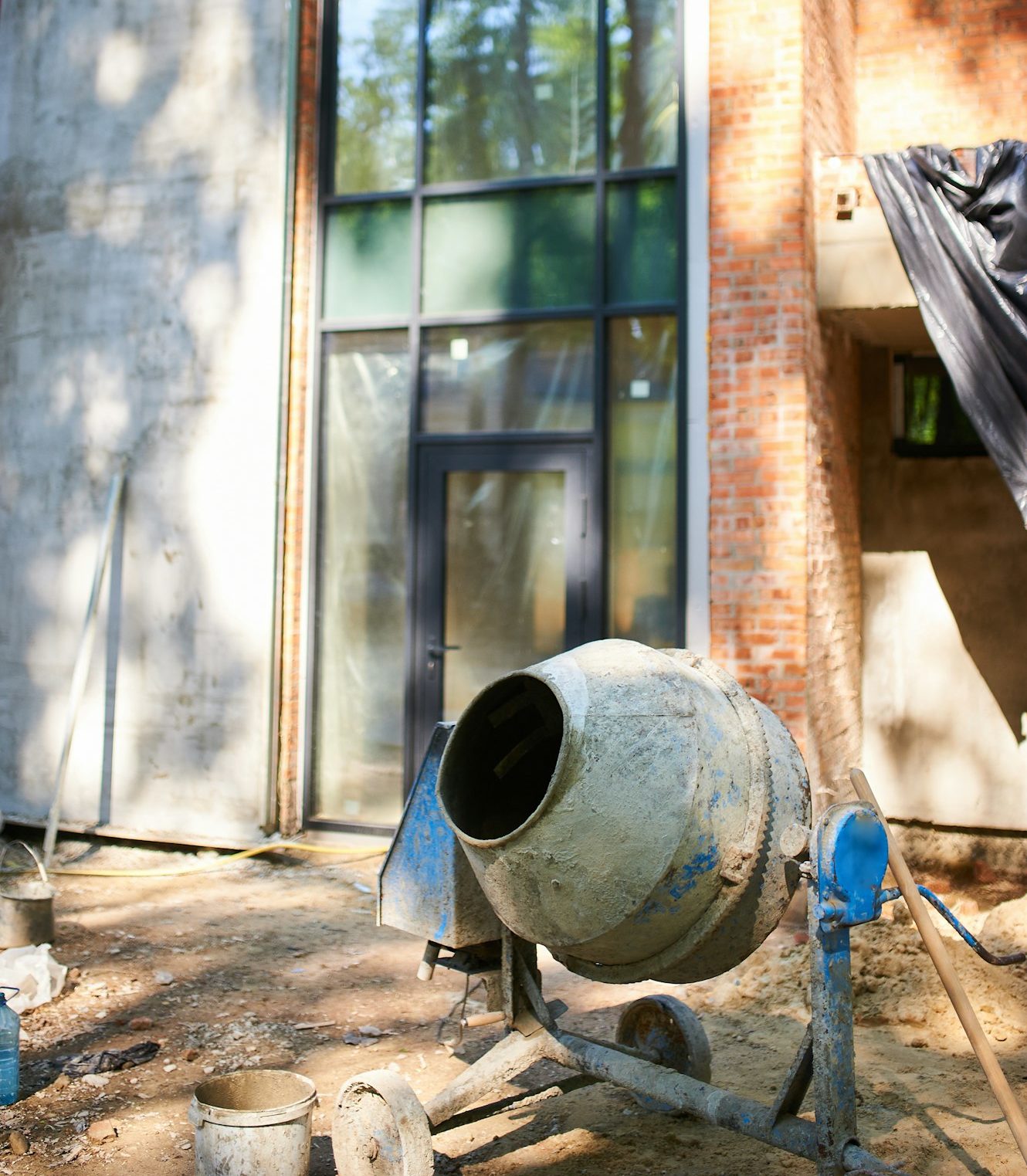 Building Site With House Under Construction